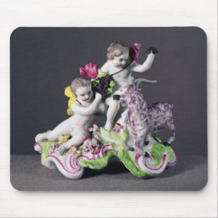 Longtonホールのグループ、ヤギとの2 putti、c.1755 マウスパッド