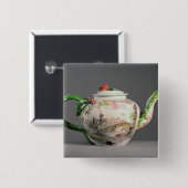 Longtonホールのティーポット、c.1755 缶バッジ (正面&裏面)