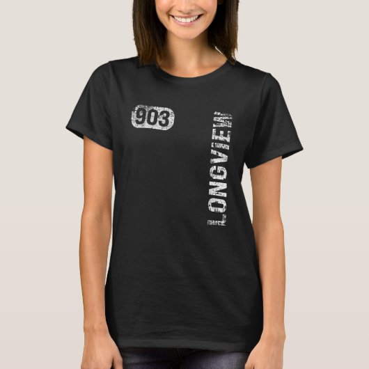 Longviewテキサス州903エリアコードヴィンテージレトロ Tシャツ (正面)