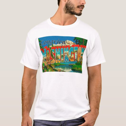 Longview、ワシントン州-大きい手紙場面 Tシャツ (正面)