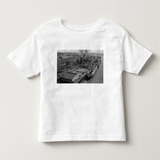 Longview、WA -空気からの港の眺め トドラーTシャツ (正面)