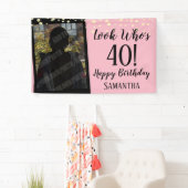 Look ガーリー Who's 40紙吹雪誕生日 横断幕 (インサイチュ)
