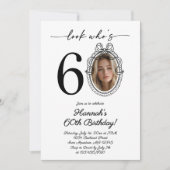 Look モダン Who's 60 Photo Adult誕生日 招待状 (正面)