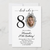 Look モダン Who's 80 Photo Adult誕生日 招待状 (正面)
