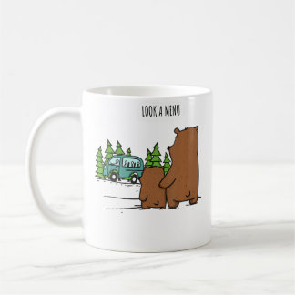 Look A Menu Funny Bear Camping コーヒーマグカップ
