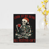 Look At Me Being All Festive And Christmas Skeleto カード (黄色い花)