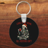 Look At Me Being All Festive And Christmas Skeleto キーホルダー (正面)