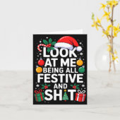 Look At Me Being All Festive And Funny Christmas T カード (黄色い花)