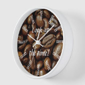 Look at the time! Coffee time funny 壁時計 (傾斜)