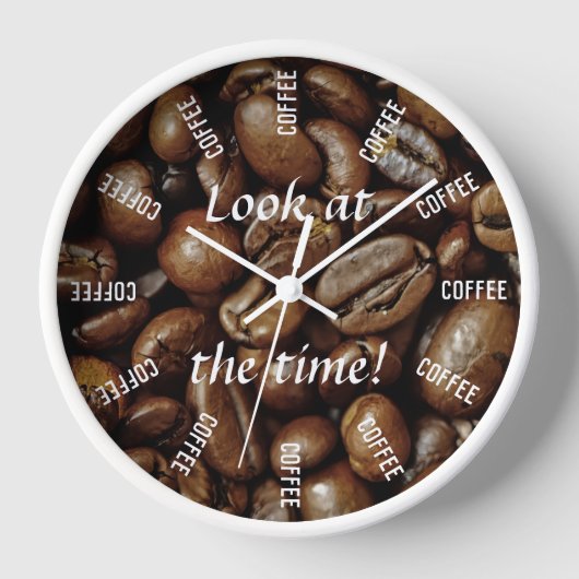 Look at the time! Coffee time funny 壁時計 (正面)