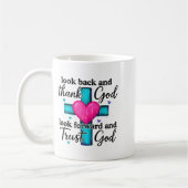 Look Back And Thank God Look Forward And Trust God コーヒーマグカップ (左)