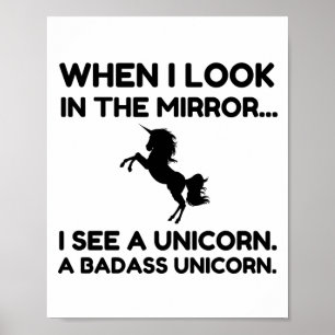 LOOK I SEE A BADASS UNICORN ポスター
