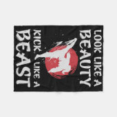 Look Like A Beauty Kick Like A Beast Funny Karate  フリースブランケット (正面(横))