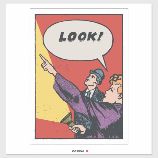 LOOK! The Thing in the Sky • Golden Era Comic Art シール (シート)