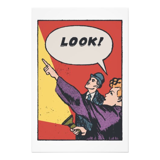 LOOK! The Thing in the Sky • Golden Era Comic Art フォトプリント (正面)