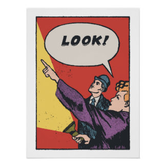 LOOK! The Thing in the Sky • Golden Era Comic Art ポスター