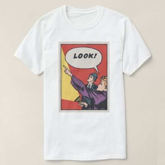 LOOK! The Thing in the Sky • Golden Era Comic Art Tシャツ (デザイン正面)