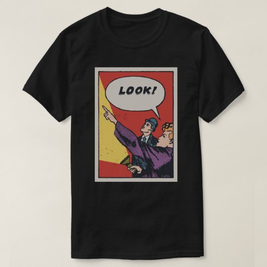 LOOK! The Thing in the Sky • Golden Era Comic Art Tシャツ (デザイン正面)
