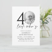 Look Who's モダンシンプルPhoto 40 Birthday 招待状 (スタンド正面)