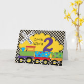 Look Who's 2誕生日・トレイン・カード カード (黄色い花)