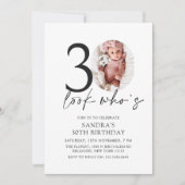 Look Who's 30モダンシンプル誕生日 招待状 (正面)