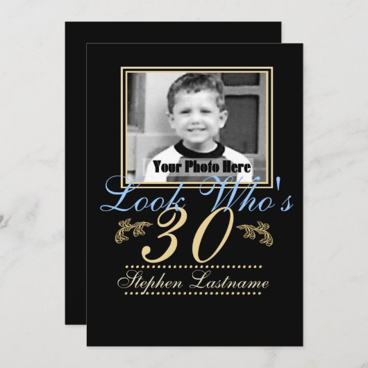 Look Who's 30写真 招待状 (正面/裏面)