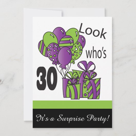 Look Who's 30誕生日| 30日 招待状 (正面)