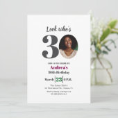 Look who's 30! Birthday Party Photo 招待状 (スタンド正面)