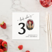 Look Who's 30! Modern Photo 30th Birthday スタンダードカクテルナプキン (インサイチュ)