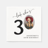 Look Who's 30! Modern Photo 30th Birthday スタンダードカクテルナプキン (正面)