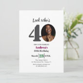 Look who's 40! Birthday Party Photo 招待状 (スタンド正面)