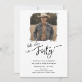 Look Who's 40 Minimal Photo Birthday 招待状 (正面)