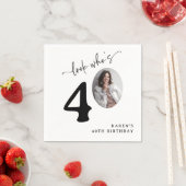 Look Who's 40! Modern Photo 40th Birthday スタンダードカクテルナプキン (インサイチュ)