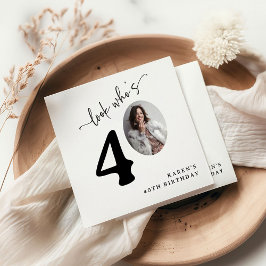 Look Who's 40! Modern Photo 40th Birthday スタンダードカクテルナプキン