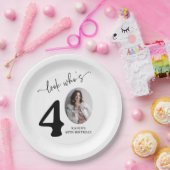 Look Who's 40! Modern Photo 40th Birthday ペーパープレート (パーティー)