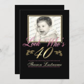 Look Who's 40 Photo 招待状 (正面/裏面)