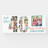 Look Who's 40 Photo Collage 40th Birthdayパーティー 横断幕 (横)