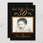 Look Who's 50フォトオレンジ 招待状 (正面/裏面)