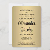 Look Who's 50ブラック&金ゴールド誕生日パーティー2写真 招待状 (裏面)