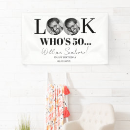 Look Who's 50, 50招待状とフォトカスタム 横断幕