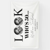 Look Who's 50, 50招待状とフォトカスタム 横断幕 (縦)