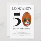 Look Who's 50 50th Birthday Party 男性へ Women 招待状 (正面)