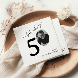 Look Who's 50! Modern Photo 50th Birthday スタンダードカクテルナプキン