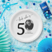 Look Who's 50! Modern Photo 50th Birthday ペーパープレート (パーティー)