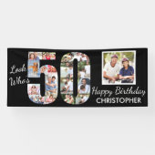 Look Who's 50 Photo Collage Black 50誕生日 横断幕 (横)