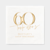 Look Who's 60おもしろいシンプル誕生日 箔ナプキン (正面)