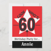 Look Who's 6060誕生日| DIY文字 招待状 (正面)