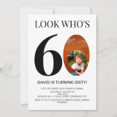 Look Who's 60 60th Birthday Party 男性へ Women 招待状 (正面)