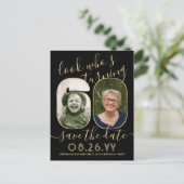 Look Who's 60 Birthday Party Save The Date 2 Photo 案内ポストカード (スタンド正面)