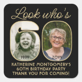 Look Who's 60 Black & Birthday Party 2写真 スクエアシール (正面)